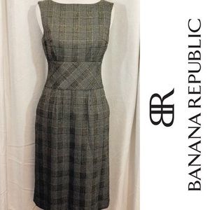 BANANA REPUBLIC Plaid & Houndstooth Sheath Dress